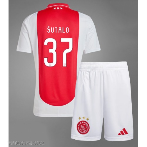 Dječji Nogometni Dres Ajax Josip Sutalo #37 Domaci 2024-25 Kratak Rukav (+ Kratke hlače)